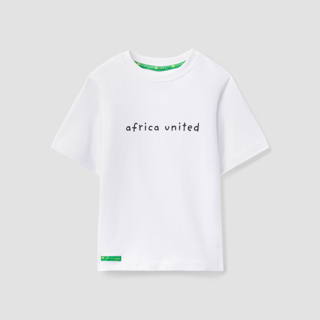 Organic Cotton White Africa United T-Shirt be BE.Kids